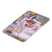 Glas in lood danser in vloeiende kleding magneet (Linkerzijde)