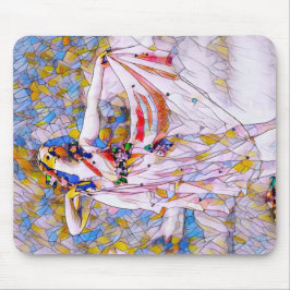 Glas in lood danser in vloeiende kleding muismat