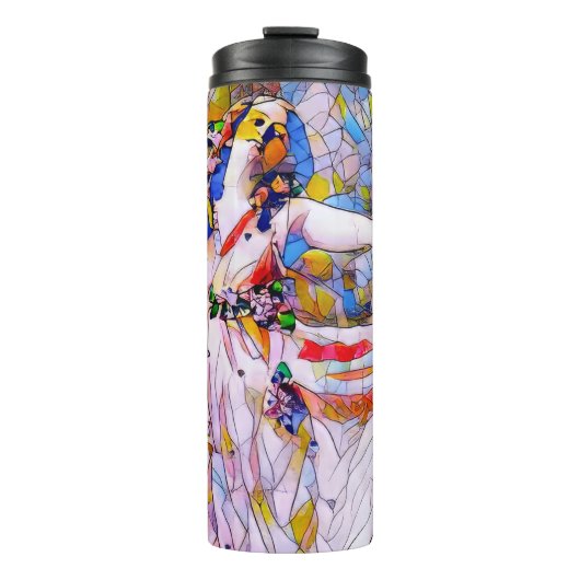 Glas in lood danser in vloeiende kleding thermosbeker (Voorkant)