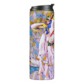 Glas in lood danser in vloeiende kleding thermosbeker (Gedraaid links)