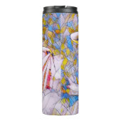 Glas in lood danser in vloeiende kleding thermosbeker (Achterkant)