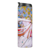 Glas in lood danser in vloeiende kleding thermosbeker (Geroteerd rechts)