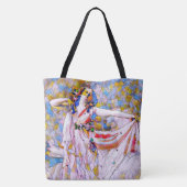 Glas in lood danser in vloeiende kleding tote bag (Achterkant)
