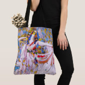 Glas in lood danser in vloeiende kleding tote bag (Dichtbij)