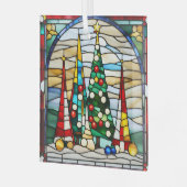 Glas in lood decoratieve kerstbomen ornament (Voorkant links)