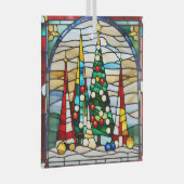 Glas in lood decoratieve kerstbomen ornament (Voorkant Rechts)