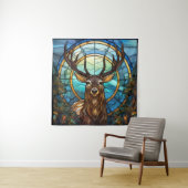 Glas in lood Deer Art Tapestry Wandkleed (In situ)