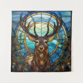 Glas in lood Deer Art Tapestry Wandkleed (Voorkant)