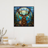 Glas in lood Deer Poster (Keuken)