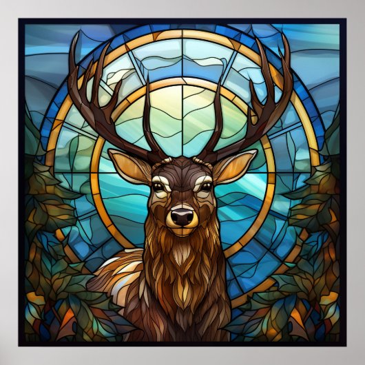 Glas in lood Deer Poster (Voorkant)