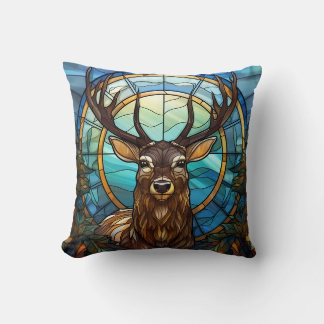 Glas in lood Deer Sierkussen (Voorkant)