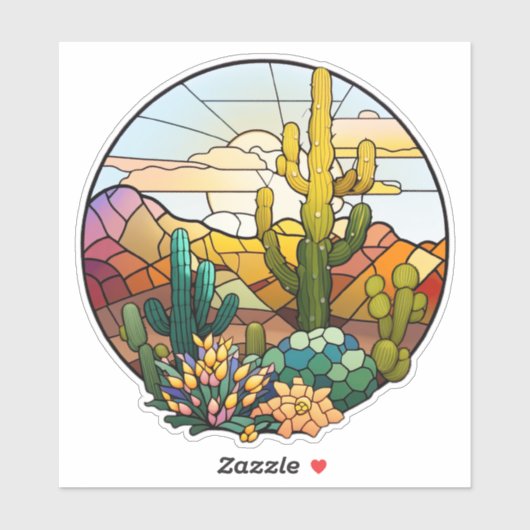 Glas in lood Desert Car Decal Sticker (Vel)