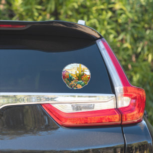 Glas in lood Desert Car Decal Sticker