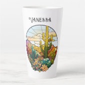 Glas in lood Desert gepersonaliseerd Latte Mok (Voorkant)