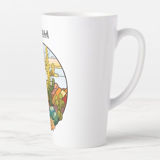 Glas in lood Desert gepersonaliseerd Latte Mok (Rechts)
