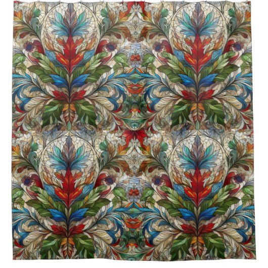 Glas in lood design douchegordijn (Voorkant)