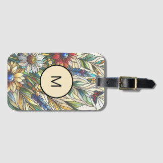 Glas in lood Design Wildflowers Veldmonogram Bagagelabel