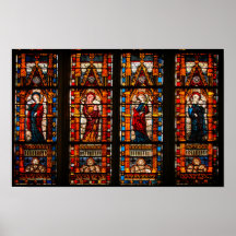 Glas in lood detail, kathedraal van Troyes