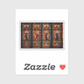 Glas in lood detail, kathedraal van Troyes Sticker (Vel)