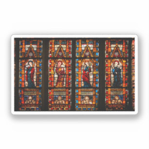 Glas in lood detail, kathedraal van Troyes Sticker