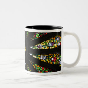 Glas-in-lood detail tweekleurige koffiemok