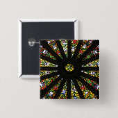Glas-in-lood detail vierkante button 5,1 cm (Voorkant /achterkant)