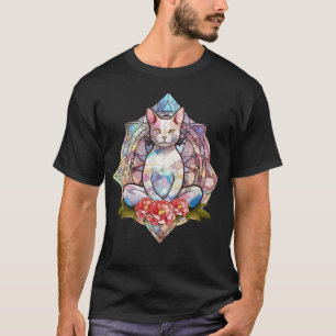 Glas in lood Dierenyoga, Yoga Dierengift, Yoga T-shirt