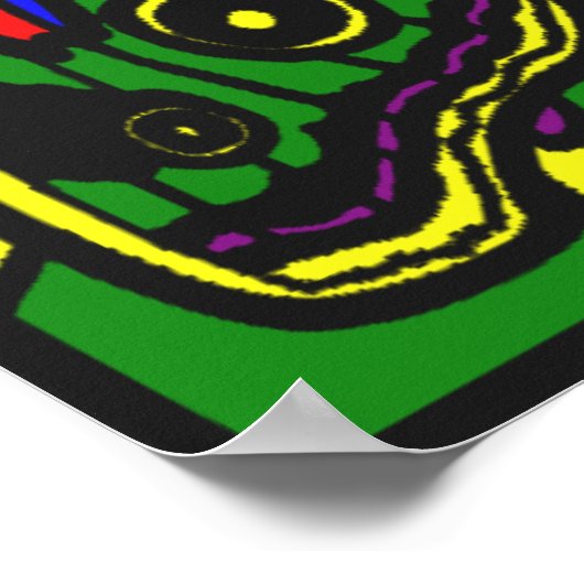 Glas in lood Digital Art Butterfly Poster Print (Hoek)