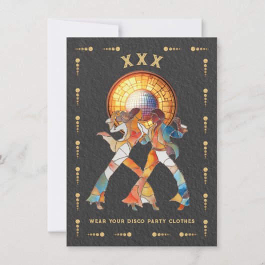 Glas in lood Disco Party Tarot Kaart (Achterkant)