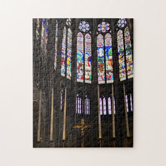 Glas-in-lood-diviniteitspuzzel, 28 x 36 cm, 252 st legpuzzel (Verticaal)