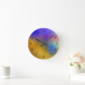 Glas in lood, doorzichtig kleurrijk glanzend venst ronde klok (Huis)