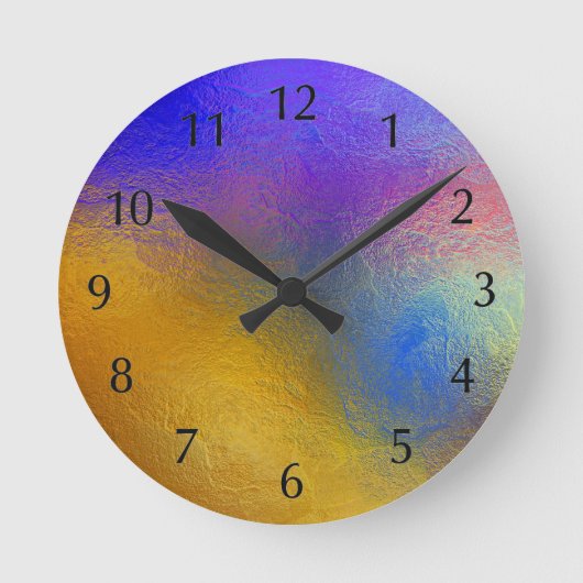 Glas in lood, doorzichtig kleurrijk glanzend venst ronde klok (Voorkant)