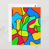 Glas in lood Dove of Peace Briefkaart (Voorkant / Achterkant)