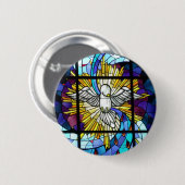 Glas in lood Dove of Peace Collectie Ronde Button 5,7 Cm (Voorkant /achterkant)