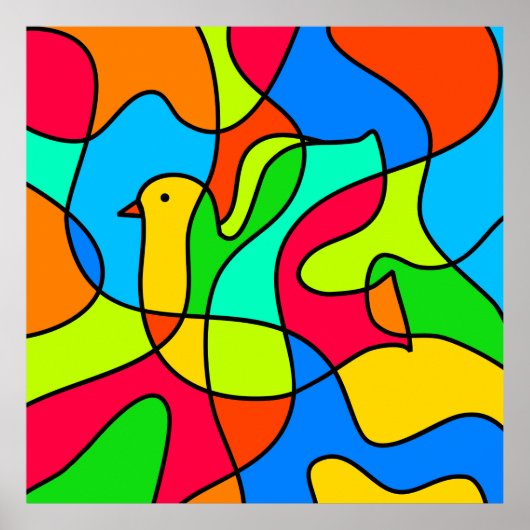 Glas in lood Dove of Peace Poster (Voorkant)