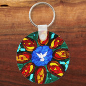 Glas in lood Dove Sleutelhanger (Voorkant)