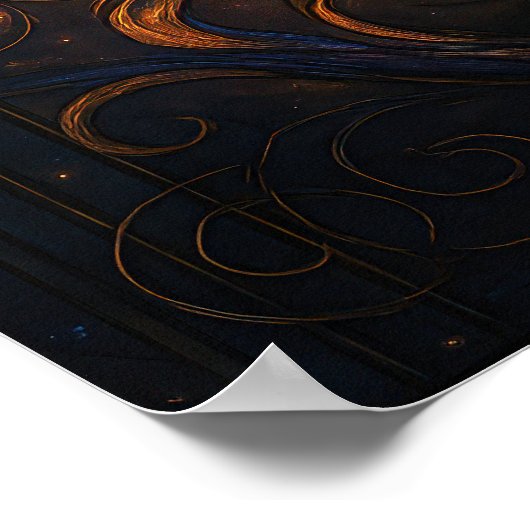 Glas in lood Dragon Fantasy Artwork Poster (Hoek)