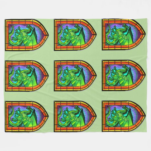 Glas in lood Dragon Fleece Deken (Voorkant (Horizontaal))
