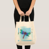 Glas in lood Dragonfly (blauw) Tote Bag (Voorkant (product))