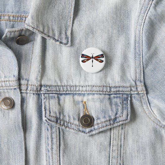 Glas in lood Dragonfly Button (In situ)