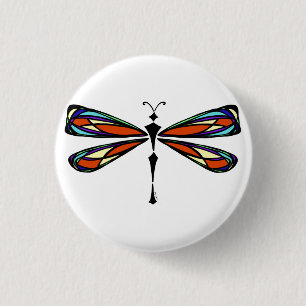 Glas in lood Dragonfly Button