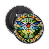 Glas in lood Dragonfly Button Flesopener (Voorkant)