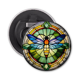 Glas in lood Dragonfly Button Flesopener