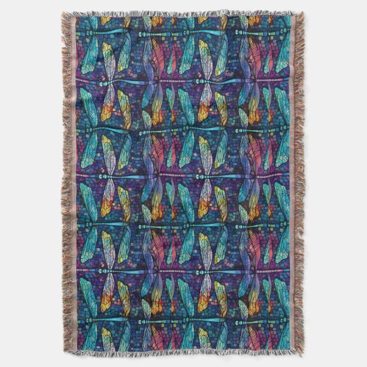 Glas in lood Dragonfly Design Deken (Voorkant Verticaal)