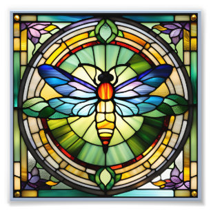 Glas in lood Dragonfly Foto Afdruk