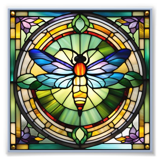 Glas in lood Dragonfly Foto Afdruk (Voorkant)