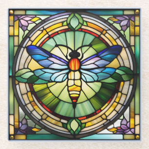 Glas in lood Dragonfly Glazen Onderzetter