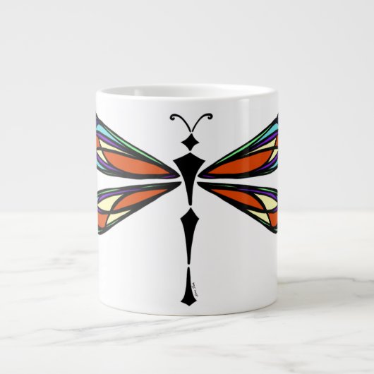 Glas in lood Dragonfly Jumbo Mok (Voorkant)