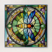 Glas in lood Dragonfly Legpuzzel (Horizontaal)