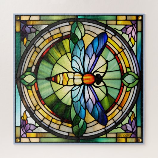 Glas in lood Dragonfly Legpuzzel (Horizontaal)